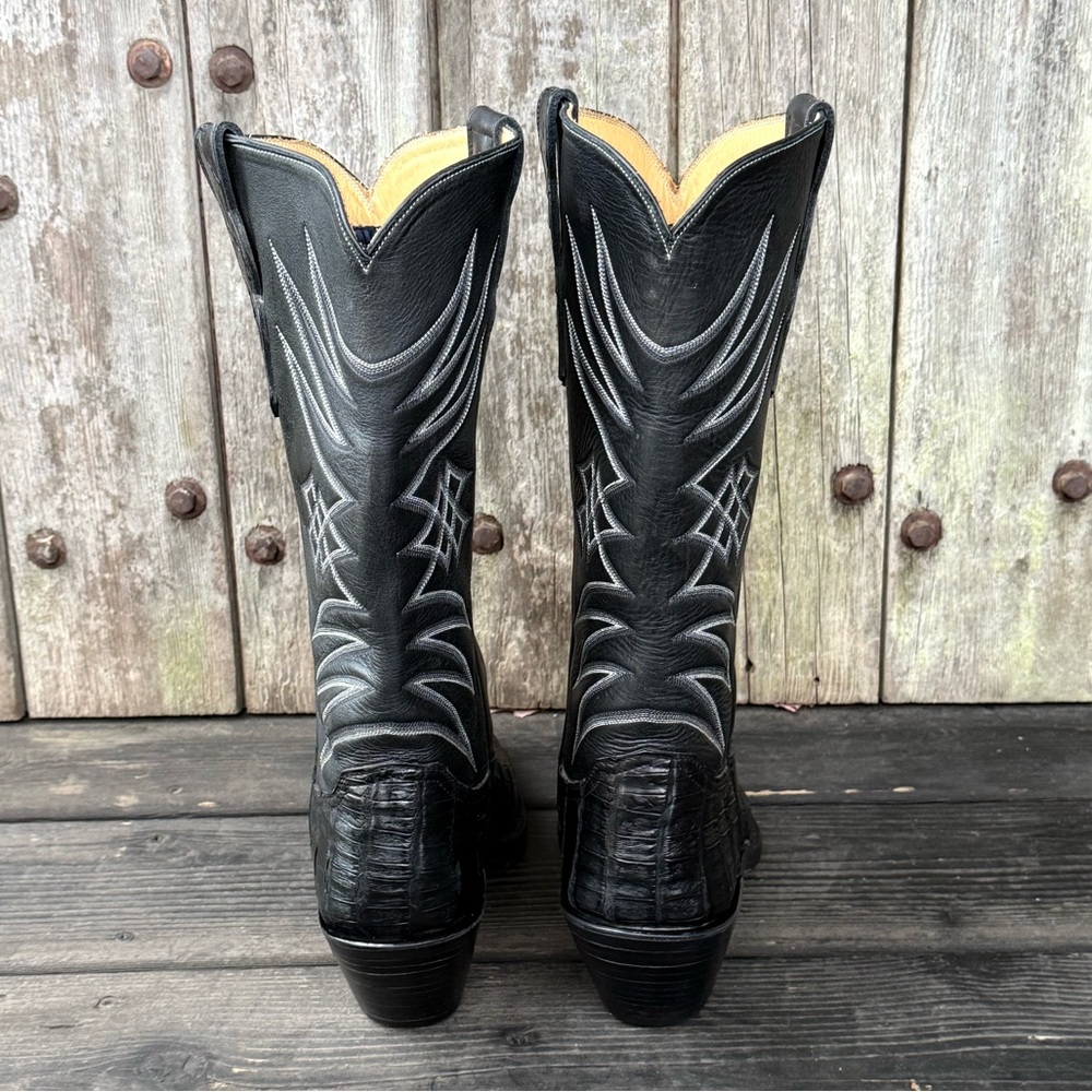 Caboots Handmade In El Paso Texas Exotic Barcelona Smooth Caiman Cowboy Boots - Picture 4 of 9